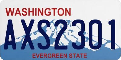 WA license plate AXS2301