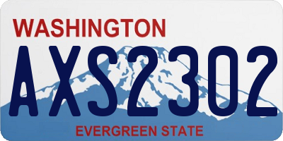 WA license plate AXS2302