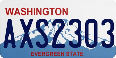 WA license plate AXS2303