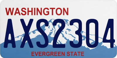 WA license plate AXS2304