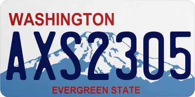 WA license plate AXS2305