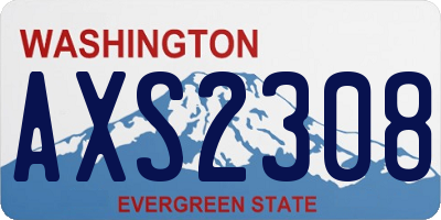 WA license plate AXS2308