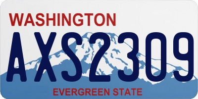 WA license plate AXS2309