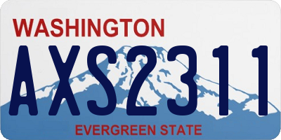 WA license plate AXS2311