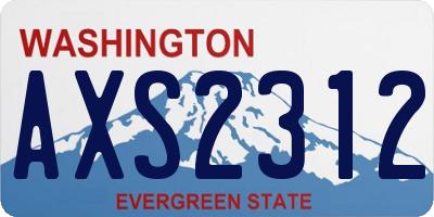 WA license plate AXS2312
