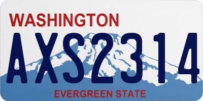 WA license plate AXS2314