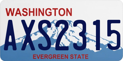 WA license plate AXS2315