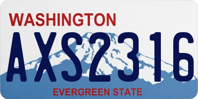 WA license plate AXS2316