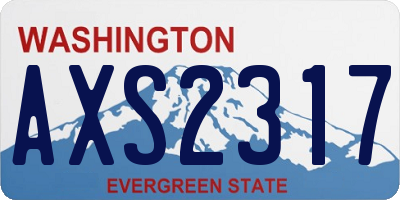 WA license plate AXS2317