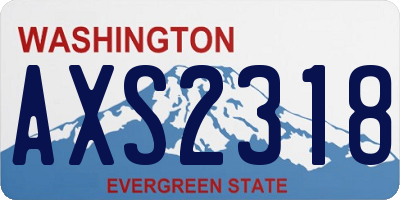 WA license plate AXS2318