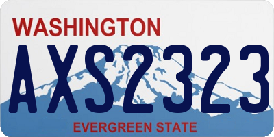 WA license plate AXS2323