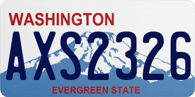 WA license plate AXS2326