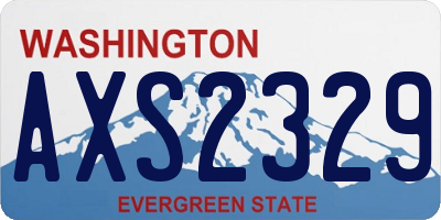 WA license plate AXS2329
