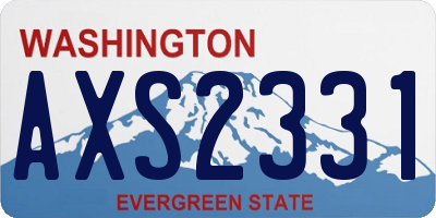 WA license plate AXS2331