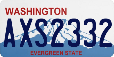 WA license plate AXS2332