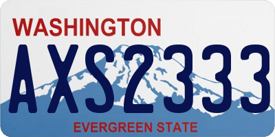 WA license plate AXS2333