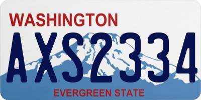 WA license plate AXS2334