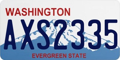 WA license plate AXS2335