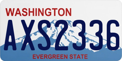 WA license plate AXS2336