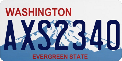 WA license plate AXS2340