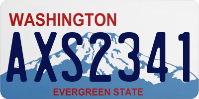 WA license plate AXS2341