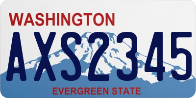 WA license plate AXS2345