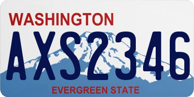 WA license plate AXS2346