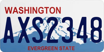 WA license plate AXS2348