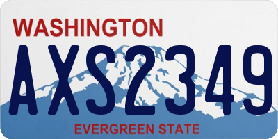 WA license plate AXS2349