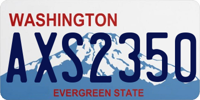 WA license plate AXS2350