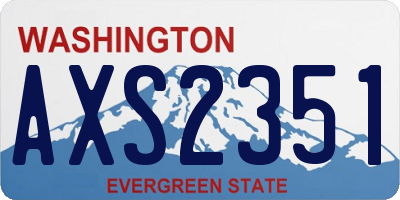 WA license plate AXS2351