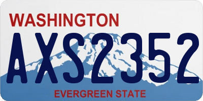 WA license plate AXS2352