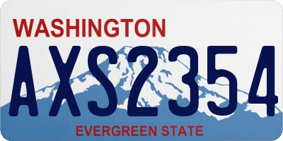 WA license plate AXS2354