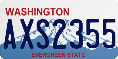 WA license plate AXS2355