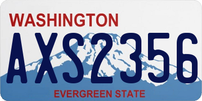WA license plate AXS2356