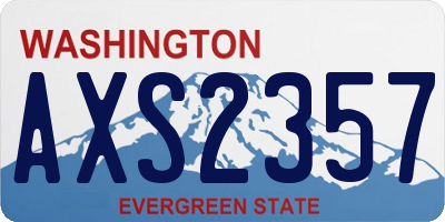 WA license plate AXS2357