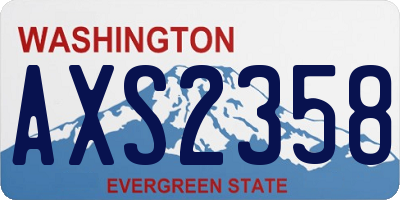 WA license plate AXS2358
