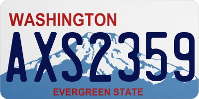 WA license plate AXS2359