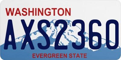 WA license plate AXS2360