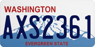 WA license plate AXS2361