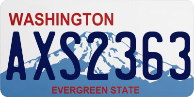WA license plate AXS2363