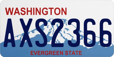 WA license plate AXS2366