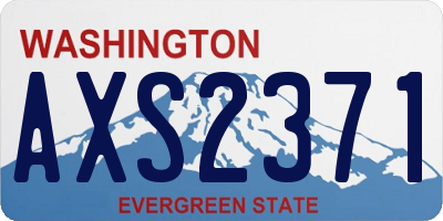 WA license plate AXS2371