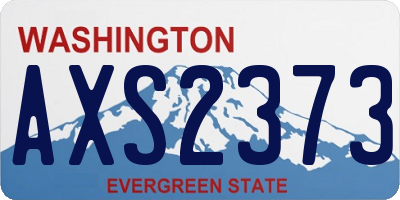 WA license plate AXS2373