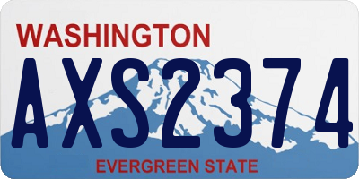 WA license plate AXS2374