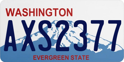 WA license plate AXS2377