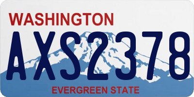 WA license plate AXS2378