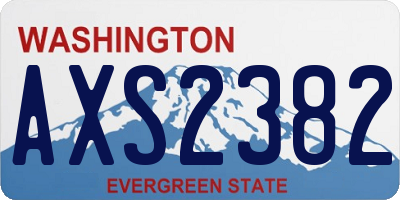 WA license plate AXS2382