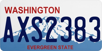 WA license plate AXS2383
