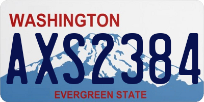 WA license plate AXS2384